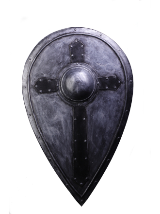 Trollfelsen LARP-Tropfenschild Metalloptik 'Templer' 